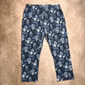 Vintage Y2K Addiction Surfer Tiki Skull Pajama Pants Blue Indie Sleaze Skater